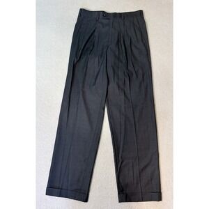 Axist Dress Pants Men Size 30x32 Pleated Cuffed Charcoal Gray Work Business NWT